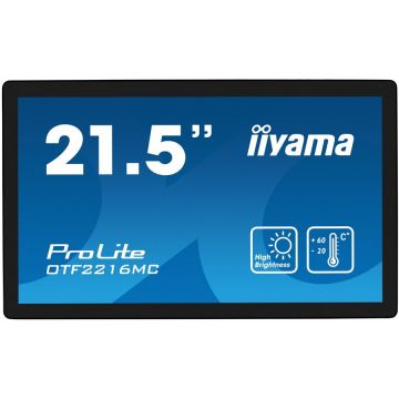IIYAMA Afișaj Semne Panou informare digital de perete iiyama OTF2216MC-B1  55,9 cm (22) LCD 1100 cd/m² Full HD Negru Ecran tactil