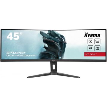 IIYAMA Monitor Gaming VA LED Iiyama 45 GCB4580DQSN-B1, DQHD (5120 x 1440), HDMI, DisplayPort, Boxe, Ecran curbat, 165 Hz, 0.8 ms, Negru