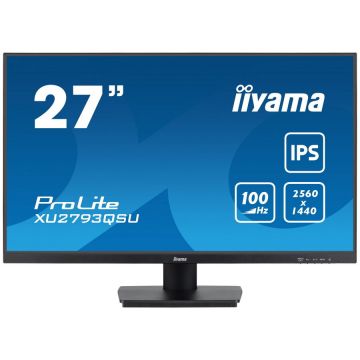 IIYAMA Monitor IPS LED Iiyama 27 XU2793QSU-B6, QHD 2560 x 1440, HDMI, DisplayPort, Boxe, 100 Hz, 1 ms, Negru