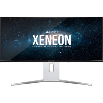 Monitor LED Corsair Gaming XENEON 34WQHD240-C Curbat 34 inch UWQHD QD-OLED 0.03 ms 240 Hz USB-C HDR FreeSync Premium & G-Sync Compatible