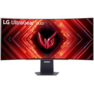 Monitor LED LG Gaming UltraGear 45GS95QE-B Curbat 44.5 inch UWQHD OLED 0.03 ms 240 Hz HDR FreeSync Premium Pro & G-Sync Compatible