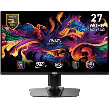 Monitor LED MSI Gaming MAG 271QPX E2 26.5 inch QHD QD-OLED 0.03 ms 240 Hz USB-C HDR