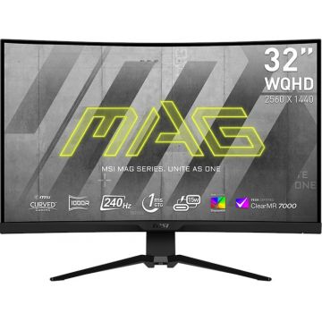 Monitor LED MSI Gaming MAG 325CQRXF Curbat 31.5 inch QHD VA 1 ms 240 Hz USB-C HDR FreeSync Premium
