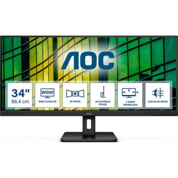 Monitor LED U34E2M 34 inch UWQHD VA 4ms 100Hz Black