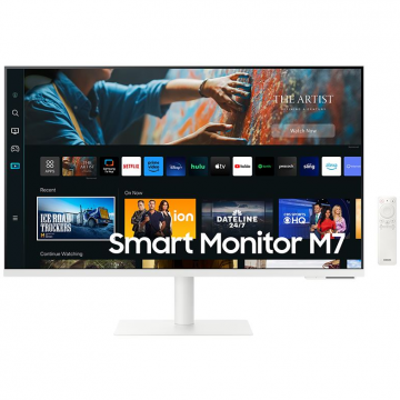 Samsung Monitor Inteligent VA LED Samsung M7 32, UHD, 3840 x 2160, HDMI, WiFi, Boxe, Pivot, 4 ms, Alb