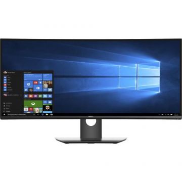 Monitor refurbished Curved LED IPS Dell U3417W 34inch, WQHD, HDMI, Display Port, Negru/Argintiu