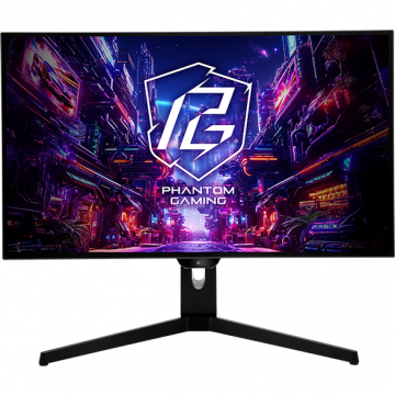 ASROCK Monitor Gaming WOLED ASRock 27 PGO27QFS, QHD (2560 x 1440), HDMI, DisplayPort, Boxe, Pivot, 240 Hz, 0.03 ms, Negru