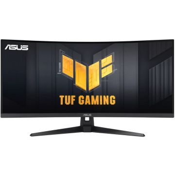 Asus Monitor Gaming VA LED ASUS 34 VG34VQ3B, QHD (3440x1440), HDMI, DisplayPort, Ecran curbat, Boxe, 180 Hz, 1 ms, Negru