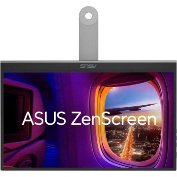 Asus Monitor Portabil OLED ASUS ZenScreen 15.6 MQ16AHE, Full HD (1920 x 1080), Mini HDMI, USB-C, 1 ms, Argintiu