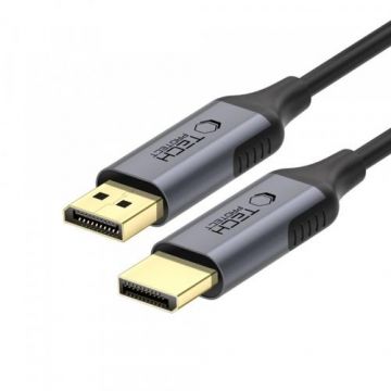 Cablu Video Tech-Protect Ultraboost, DisplayPort - DisplayPort, 4K, 2m, Negru/Gri