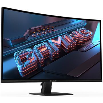 Gigabyte Monitor Gaming VA LED Gigabyte 27 GS27QCA, QHD (2560 x 1440), HDMI, DisplayPort, Ecran curbat, 180 Hz, 1 ms, Negru