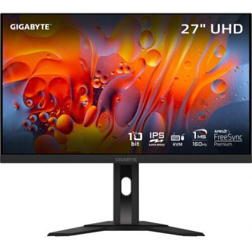 Gigabyte Monitor IPS LED Gigabyte 27 M27UA, UHD (3840 x 2160), HDMI, DisplayPort, Boxe, 160 Hz, 1 ms, Negru