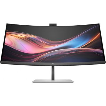 HP Monitor IPS LED HP 34 734pm S7Pro, WQHD 3440 x 1440, HDMI, DisplayPort, Ecran curbat, Boxe Argintiu
