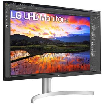 LG Monitor IPS LED LG 31.5 32UN650K-W, UHD (3840 x 2160), HDMI, DisplayPort, Boxe, Alb