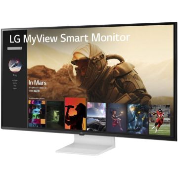LG Monitor IPS LED LG 42.5 43SQ700S-W, UHD (3840x2160), HDMI, WiFi, Alb/Argintiu