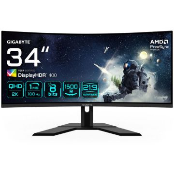 Monitor G34WQCP 34inch Gaming Monitor 180Hz VA FreeSync Premium & G-SYNC Compatible Negru