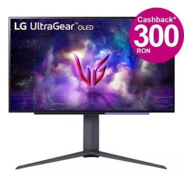 Monitor Gaming OLED LG 26.5inch 27GS95QE-B, QHD (2560 x 1440), HDMI, DisplayPort, 240 Hz, 0.03 ms (Negru)