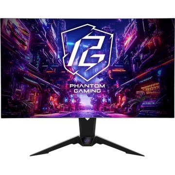 Monitor LED ASRock Gaming PGO32UFS 31.5 inch UHD / FHD OLED 0.03 ms Dual mode 240 Hz / 480 Hz USB-C HDR FreeSync Premium Pro
