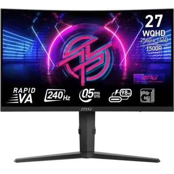 Monitor LED Gaming Curbat MPG 275CQRXF 27 inch QHD VA 0.5ms 240Hz Black