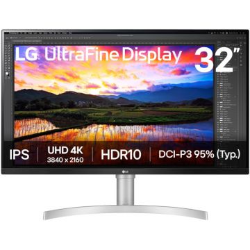 Monitor LED LG UltraFine 32UN650K-W 31.5 inch UHD IPS 5 ms 60 Hz HDR FreeSync