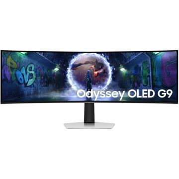 Monitor LED Samsung Gaming Odyssey G9 G93SD LS49DG934SUXEN Curbat 49 inch DQHD QD-OLED 0.03 ms 240 Hz HDR FreeSync Premium Pro & G-Sync Compatible