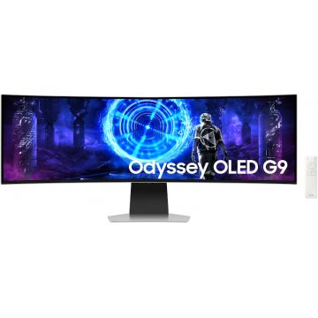 Monitor LED Samsung Gaming Odyssey G9 G95SD LS49DG950SUXDU Curbat 49 inch DQHD QD-OLED 0.03 ms 240 Hz HDR FreeSync Premium Pro & G-Sync Compatible