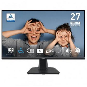 MSI Monitor IPS LED MSI PRO 27 MP275Q, WQHD (2560 x 1440), HDMI, DispalyPort, Boxe, 1 ms, 100 Hz, Negru