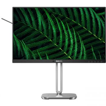 Philips Monitor IPS LED Philips 23.8 24B2G5200/00, Full HD (1920 x 1080), VGA, HDMI, DisplayPort, Boxe, Pivot, 100 Hz, 4 ms, Negru/Argintiu