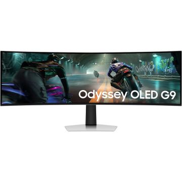 Samsung Monitor Gaming Curbat OLED Samsung Odyssey G9 G91SD, 49, DQHD (5120 x 1440), FreeSync Premium Pro, HDR10+, VESA DisplayHDR True Black 400, 0.03ms(GTG), 144 Hz, Gri
