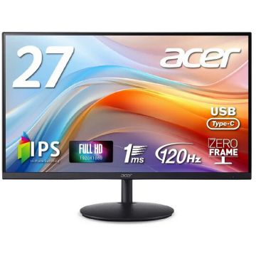 Acer Monitor Acer SH272G0BMIHUX, 27, IPS, Full HD, 4 ms, 120 Hz, Negru