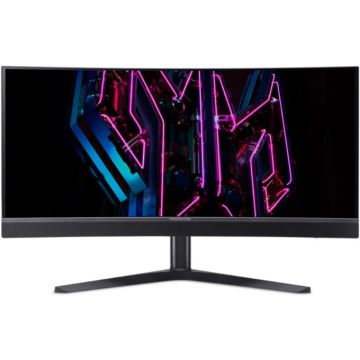Acer Monitor Gaming OLED Acer Predator 34 X34Vbmiiphuzx, 3440 x 1440, HDMI, DisplayPort, Ecran curbat, Boxe, 175 Hz, 0.1 ms, Negru