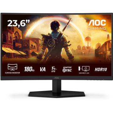 AOC Monitor Gaming AOCC24G42E, 23.6 C24G42E, VA LED, Full HD, 1920 x 1080, HDMI, DisplayPort, Ecran curbat, Boxe, 180 Hz, 4 ms, Negru AOC Monitor Gaming AOCC24G42E, 23.6 C24G42E, VA LED, Full HD, 1920 x 1080, HDMI, DisplayPort, Ecran curbat, Boxe, 180 Hz, 4 ms, Negru