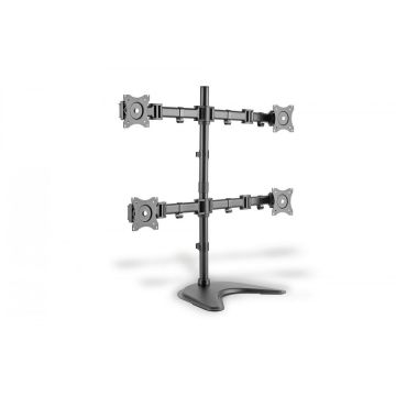 ASSMANN ELECTRONIC Stand de afișare cvadruplă DIGITUS pentru 4 ecrane TFT 68,5 cm, 27 inch max. 8 kg VESA 75 x 75 și 100 x 100 mm negru