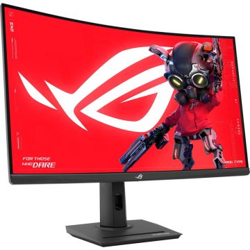 Asus Monitor curbat Gaming LED VA ASUS ROG Strix XG32WCS, 31.5, WQHD, 180 Hz, FreeSync, HDR10, Clasa F, Negru