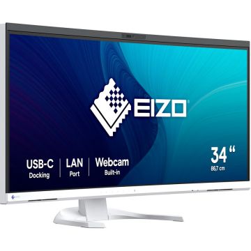 EIZO Monitor IPS LED EIZO FlexScan 34.1 EV3450XC-WT, UWQHD 3440 x 1440, HDMI, DisplayPort, Ecran curbat, Boxe Alb