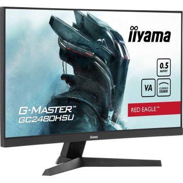 IIYAMA Monitor LED IIyama Gaming Red Eagle G-MASTER GC2480HSU-B1, Curbat , 61 cm, 24, 1920 x 1080 pixels, FHD, VA, 0.5 ms, 180 Hz, HDR FreeSync, Negru IIYAMA Monitor LED IIyama Gaming Red Eagle G-MASTER GC2480HSU-B1, Curbat , 61 cm, 24, 1920 x 1080 pixels, FHD, VA, 0.5 ms, 180 Hz, HDR FreeSync, Negru