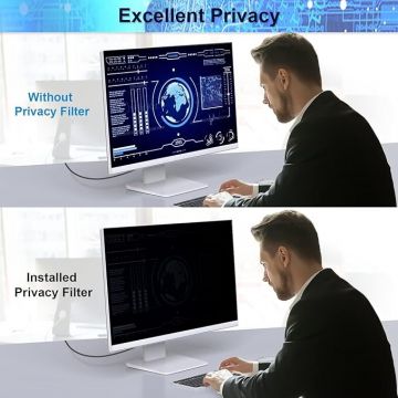 Kensington Filtru de confidențialitate pentru ecranul computerului pentru monitorul cu ecran lat 16:9, protecție detașabilă pentru ochi, filtru anti-reflexie pentru lumină albastră, scut de confidențialitate, folie de protecție a ecranului anti-zgârietur