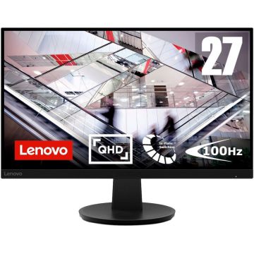 Lenovo Monitor Lenovo N27q, 27 , QHD, 2560 x 1440, IPS, 100 Hz, 6 ms, Negru