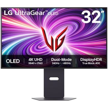 LG Monitor Gaming OLED, LG, 32, 4K, UHD, 3840 x 2160, HDMI, DisplayPort, Boxe, 240 Hz, 0.03 ms, Negru