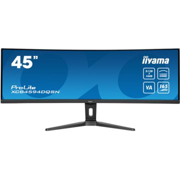 Monitor LED IIyama ProLite XCB4594DQSN-B1 Curbat 44.5 inch DQHD VA 0.8 ms 165 Hz USB-C KVM HDR