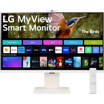 Monitor LED LG Smart MyView 32SR85U-W 31.5 inch UHD IPS 5 ms 60 Hz Webcam HDR