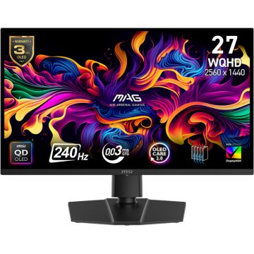Monitor LED MSI Gaming MAG 271QP X24 27 inch QHD QD-OLED 0.03 ms 240 Hz HDR