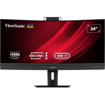 Monitor LED ViewSonic VG3457CV Curbat 34 inch UWQHD VA 5 ms 100 Hz Webcam USB-C