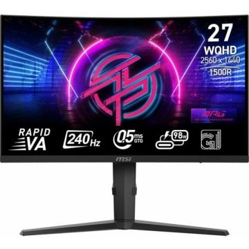 MSI Monitor Curbat Gaming MSI MAG 275CQRXF, 27, WQHD 2560x1440,  Rapid VA, QHD, 0.5ms, 240Hz, HDR, HDMI, DisplayPort