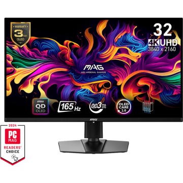 MSI Monitor Gaming, QD-OLED, MSI MAG 321UP, 31.5, UHD 3840 x 2160, HDMI, DipslayPort, 165 Hz, 0.03 ms, Negru