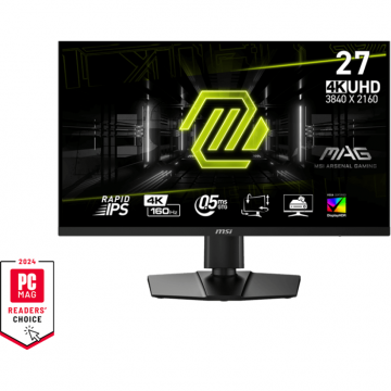 MSI Monitor Gaming, Rapid IPS LED, MSI MAG 274UPF E2, 27, UHD (3840 x 2160), HDMI, DisplayPort, Pivot, 160 Hz, 0.5 ms, Negru