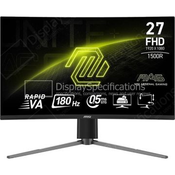 MSI Monitor Gaming Rapid VA LED MSI MAG 27 27C6PF, Full HD (1920 x 1080), HDMI, DisplayPort, Ecran curbat, 180 Hz, 0.5 ms, Negru