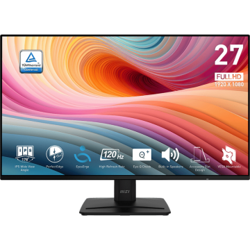 MSI Monitor IPS LED MSI PRO MP271A E2, 27, Full HD, 1920 x 1080, 1ms, 120Hz, VGA, HDMI, DisplayPort, Boxe, Negru MSI Monitor IPS LED MSI PRO MP271A E2, 27, Full HD, 1920 x 1080, 1ms, 120Hz, VGA, HDMI, DisplayPort, Boxe, Negru