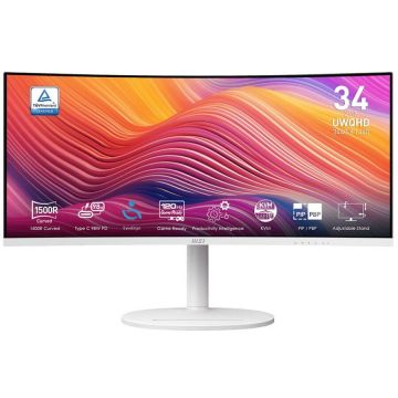 MSI Monitor MSI Modern MD342CQPW, 34, VA Curve 1500R, UWQHD, 4ms, 120Hz, Alb MSI Monitor MSI Modern MD342CQPW, 34, VA Curve 1500R, UWQHD, 4ms, 120Hz, Alb