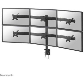 NEOMOUNTS Suport birou pentru 6 monitoare Neomounts FPMA-D700D6, Diagonala 19-27, Greutate maxima 8 kg per monitor, VESA 100x100~100x100, Negru
